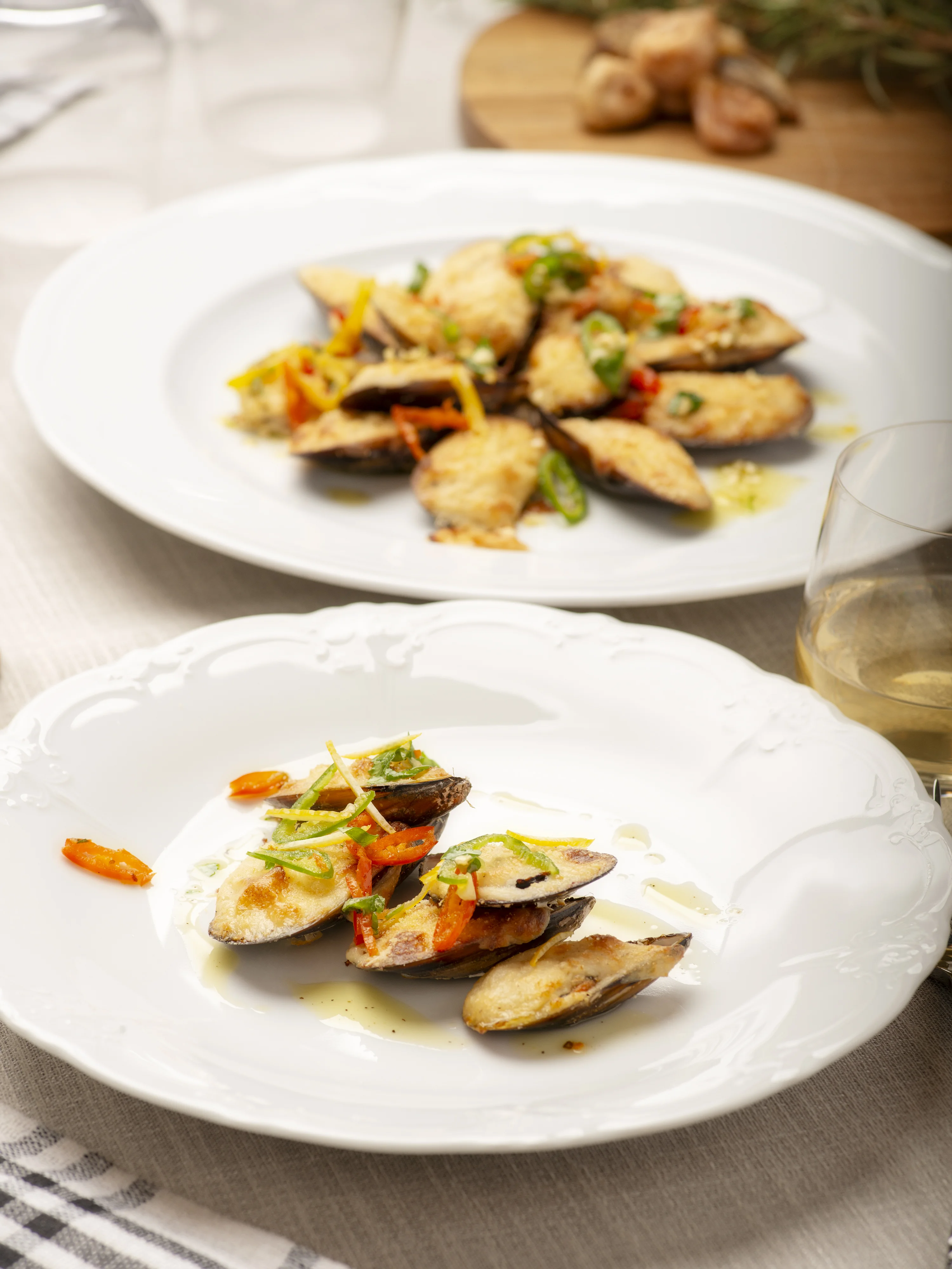 Überbackene Miesmuscheln